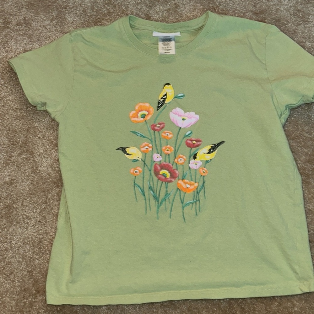 Bird flowers shirt